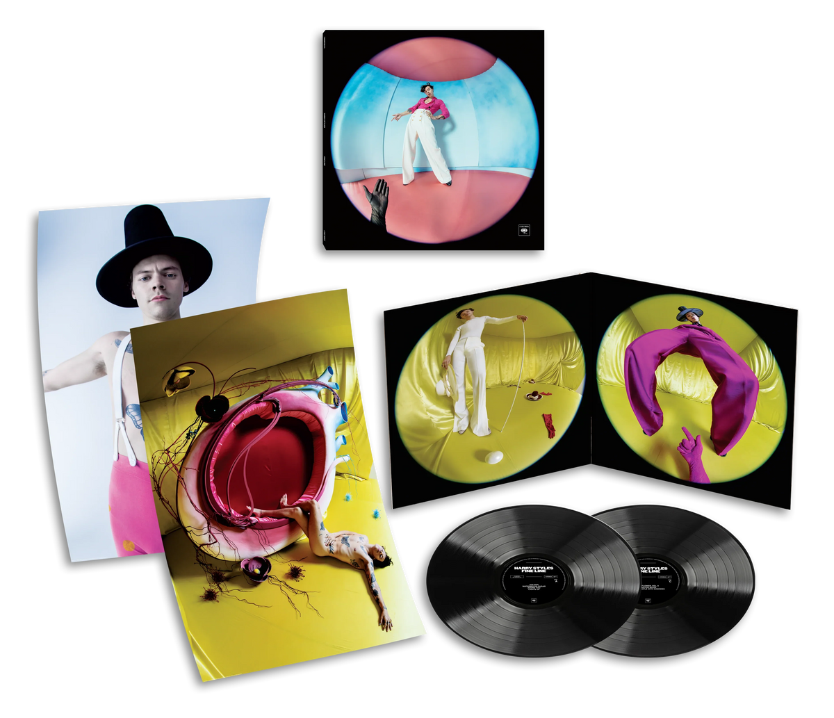Fine Line deluxe vinyl box set by Harry Styles with photo prints, yellow gatefolds and two black LPs
