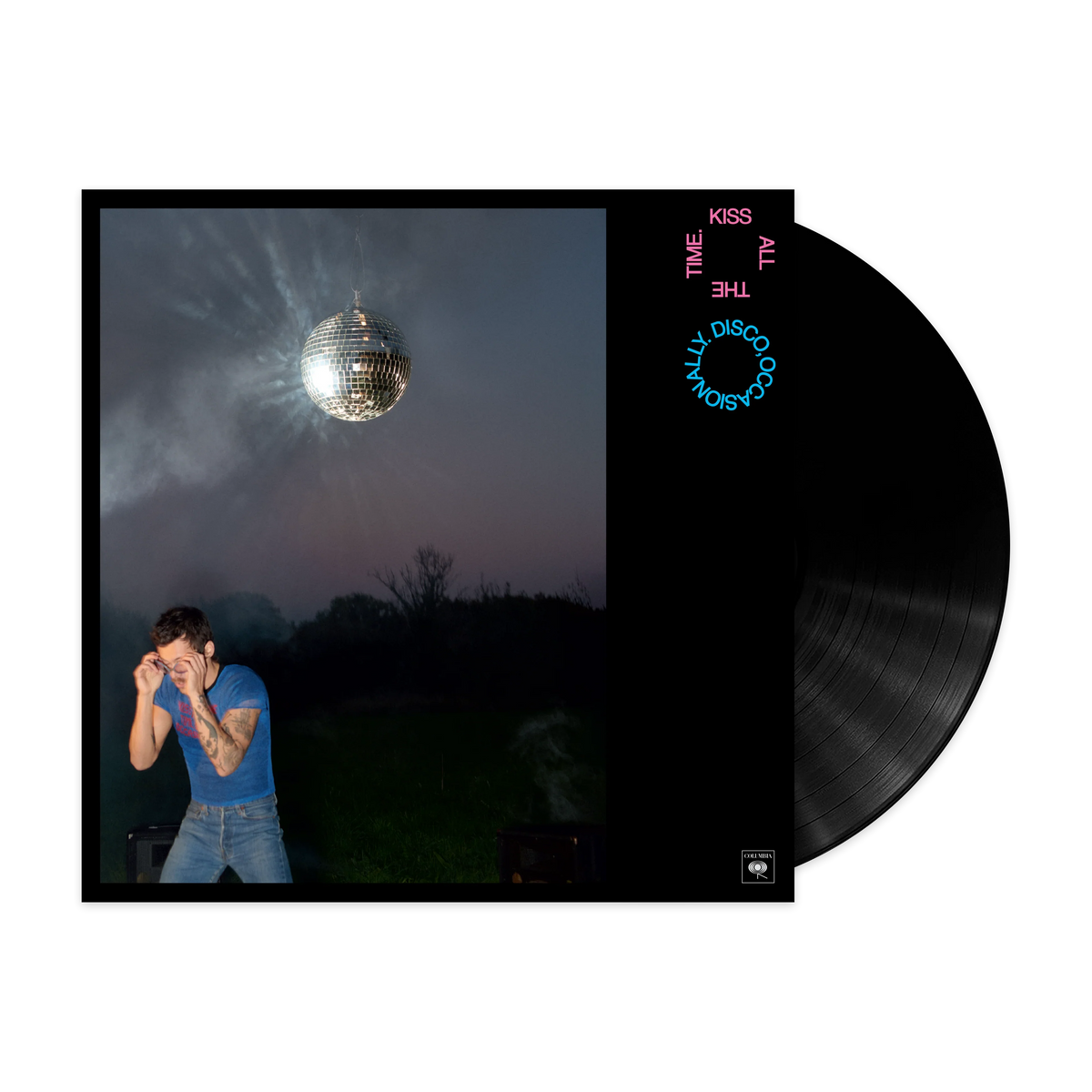 Kiss All The Time, Disco Occasionally black vinyl by Harry Styles with disco ball night cover art