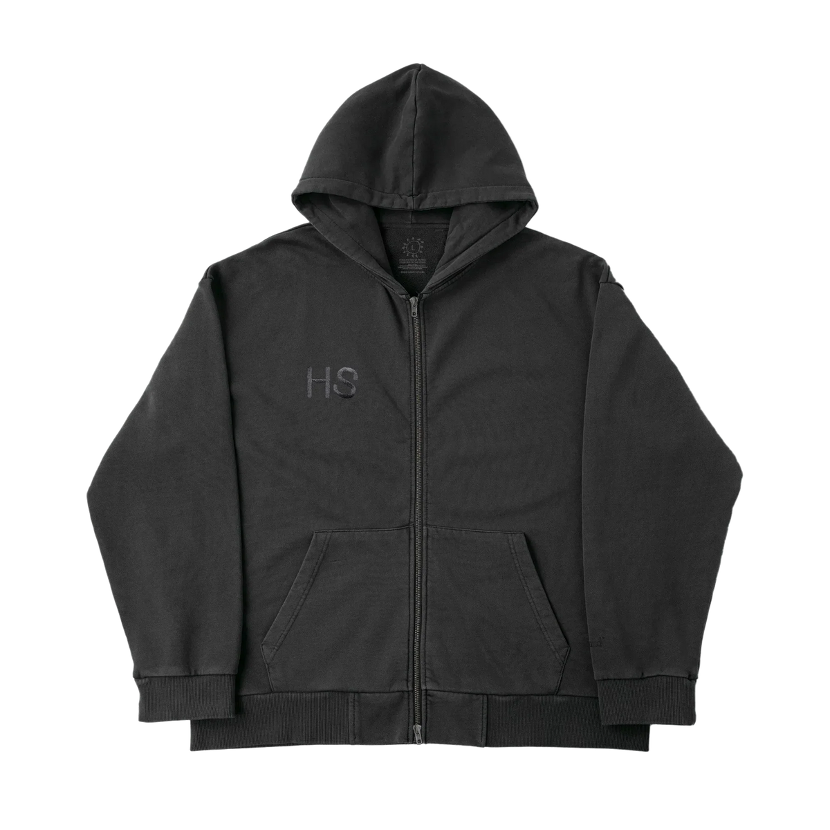 Black Harry Styles special tracksuit zip-up jacket with a small HS logo on the left chest