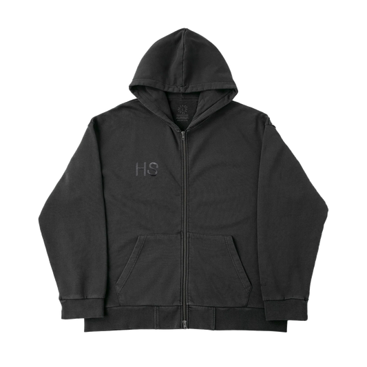Black Harry Styles special tracksuit zip-up jacket with a small HS logo on the left chest